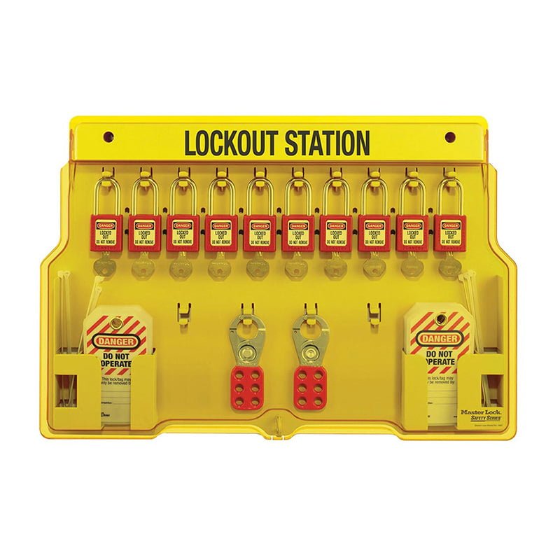 wyler_enterprises_FacilitySafety_LockoutTagout_Masterlock_Master Lock 1483BP410 1483BP410 PADLOCK STATION WITH 10 THERMOPLASTIC PADLOCK - Image 1